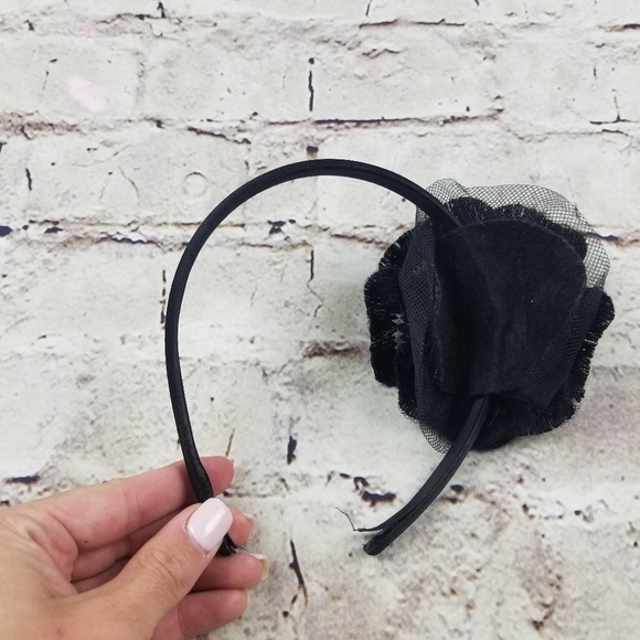 Black Headband Sequins Beaded Floral Head Band Preppy Party Glam Work Office - Picture 4 of 5